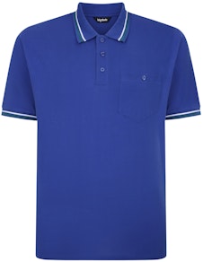 Bigdude Tipped Polo Shirt With Pocket Cobalt